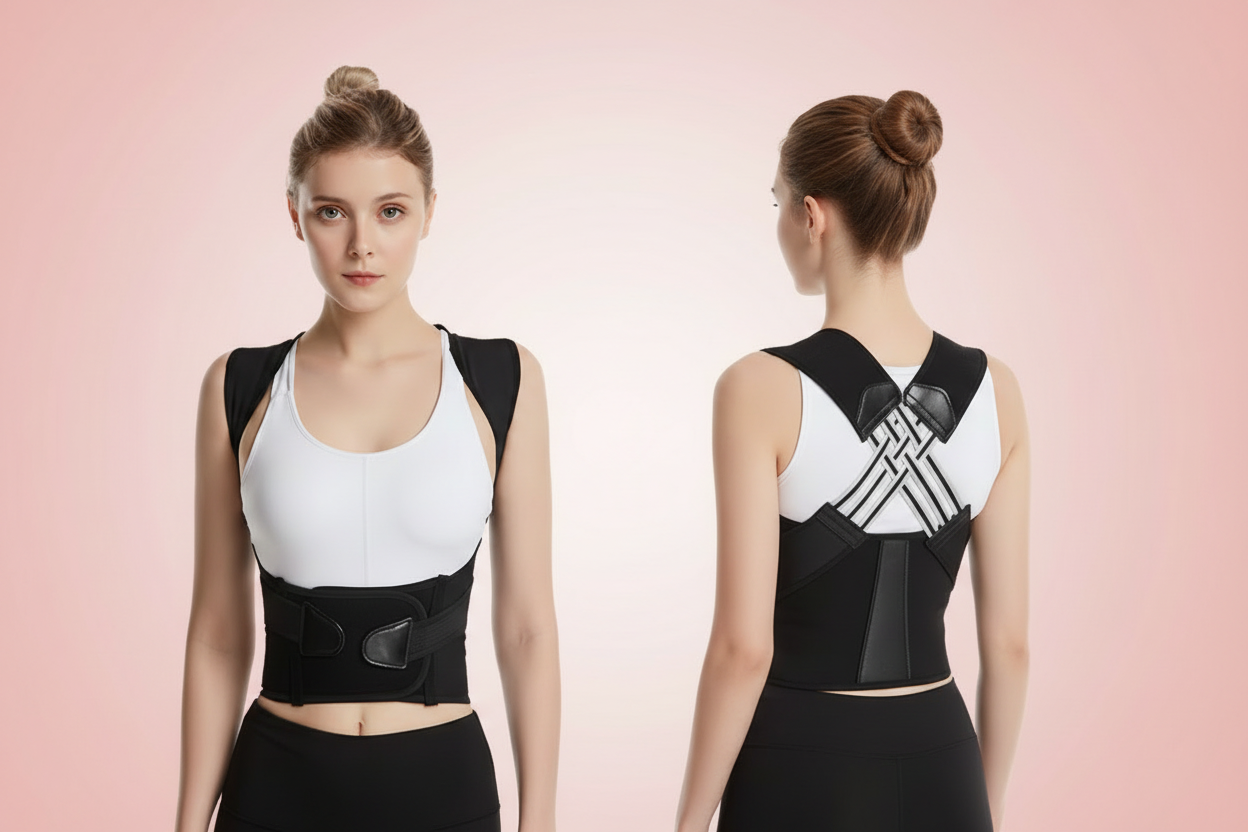 Black Posture Corrector - Açık Pudra
